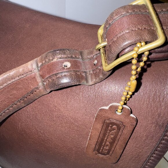 Vintage Coach 1980s NYC Mahogany Classic Pouch Shoulder Bag Purse 9.5x9x4” VGUC* - Picture 7 of 10